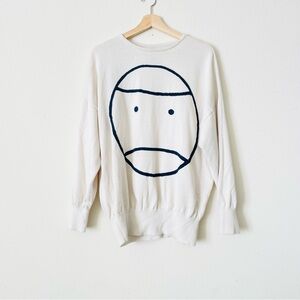 Tory Burch Sport MEDIUM Little Grumps cream knit sweatshirt